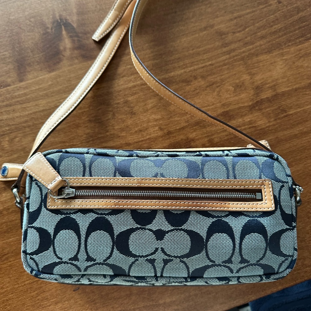 Coach Signature Blue Canvas Shoulder Bag Canvas 6073 - Picture 7 of 10